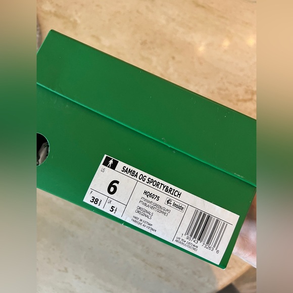 Adidas Sporty & Rich Sambas low top sneakers white green size 6 men’s women’s 7 - Picture 15 of 16